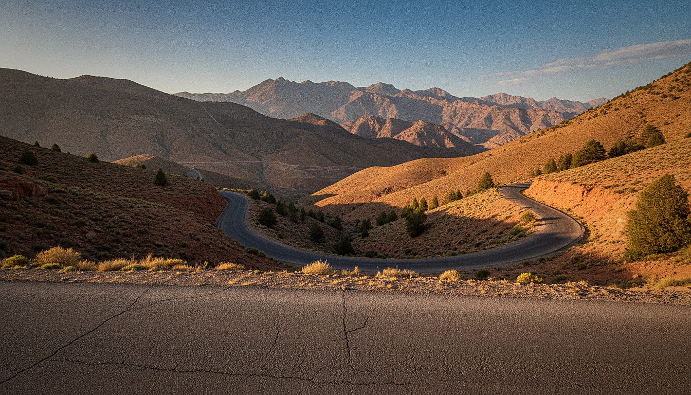 Route de montagne du Haut Atlas au départ de l'Aéroport de Marrakech
